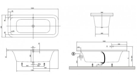 Villeroy&Boch wanna akrylowa 1800x800  Loop& (S25)