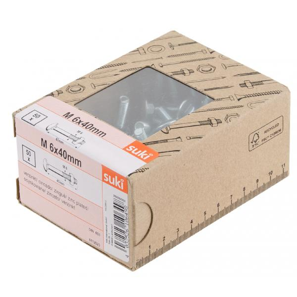 SUKI Zestaw śrub + nakrętki  M8x40ocynk - 25kpl