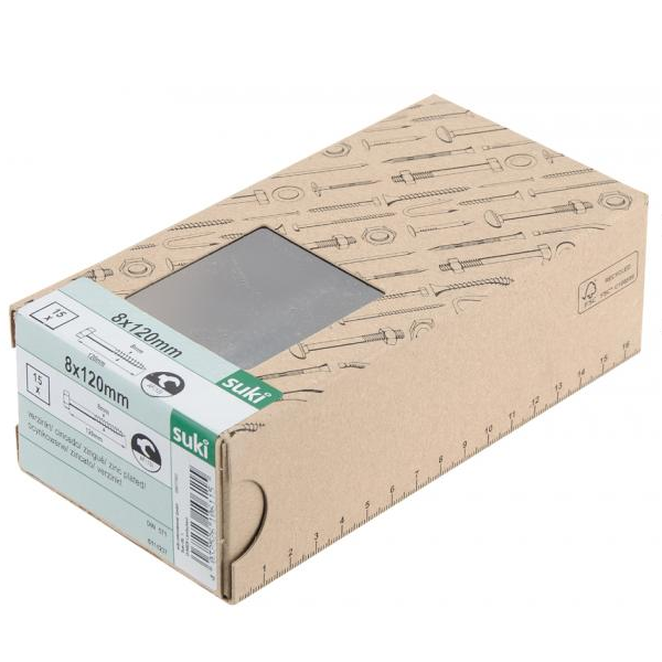 SUKI Śruba do drewna kluczowa 8 x40 ocynk 50szt