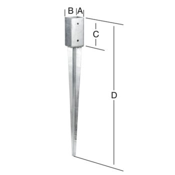 VORMANN Kotwa podstawa słupa wbijana 71mm x 750mm