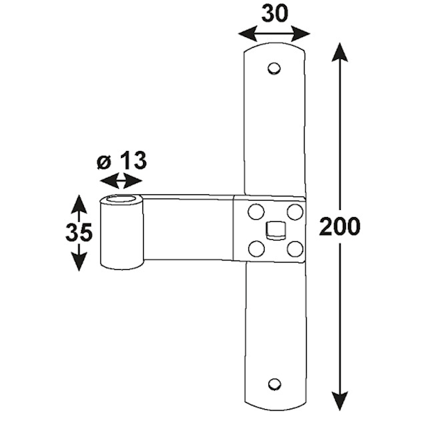 CONNEX zawias krzżółty ocynk 200 x 30 x 35 / O 13 