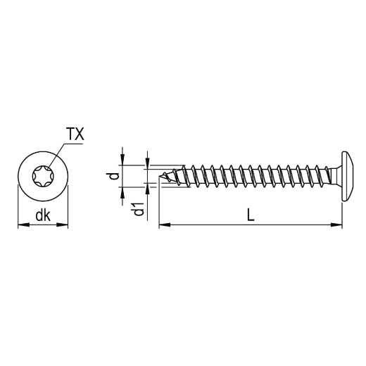 REISSER Śruby mocujące PanHead TX 30  6x30 VG 100s