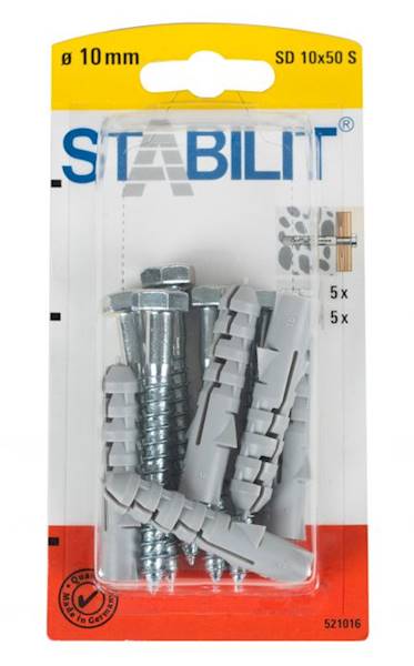 STABILIT Zestaw śrub i kołków 10x50mm 5szt/op.