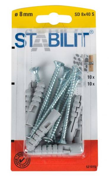 STABILIT Kołki rozporowe + Śruby 8x40mm 10 szt/op