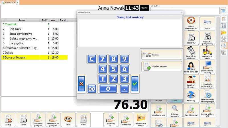 PCPOS7 STANOWISKO KASOWE DLA WINDOWS/LINUX