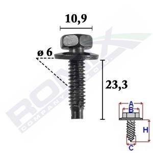 R ŚRUBA  M6x23 PODKŁ.-17mm CZARNA
