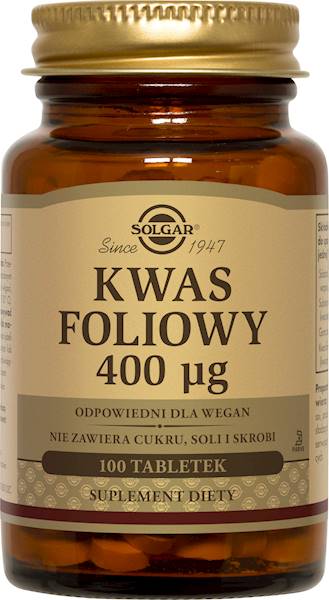 Solgar KWAS FOLIOWY 400 µg (HIPOALERGICZNY)