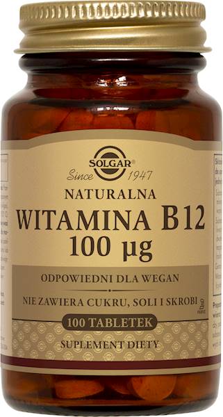 Solgar WITAMINA B12 NATURALNA 100 µg