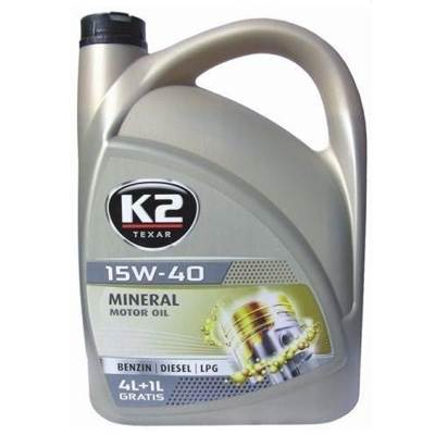K2 TEXAR 15W/40 BDL olej mineralny  SL/CF-4     5L