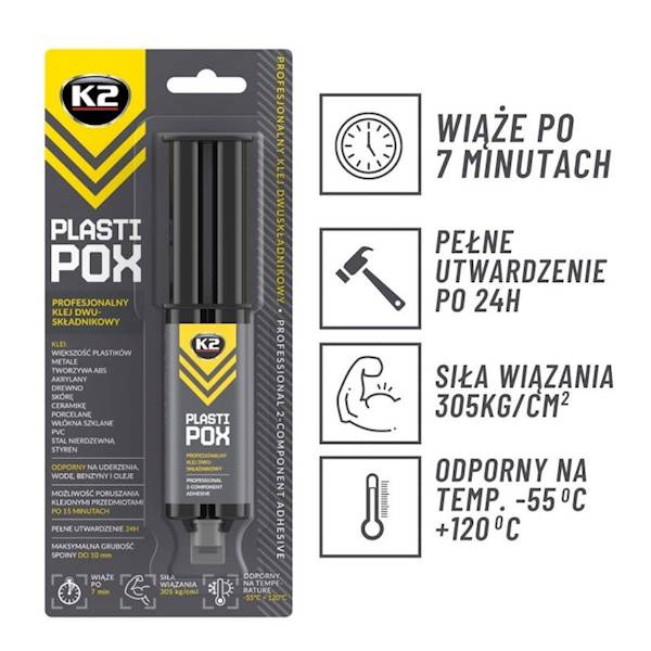 K2 PLASTIPOX 25G Profesjonalny klej do plastiku
