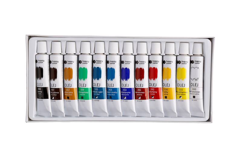 FARBY OLEJNE 12 KOL 12 ML HAPPY COLOR