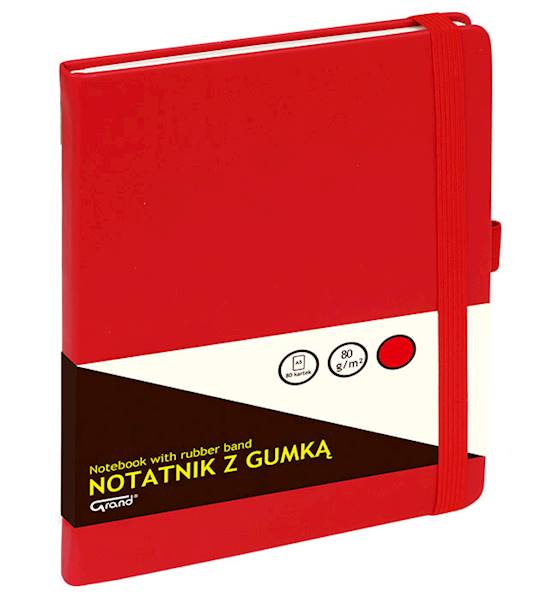 NOTES Z GUMKĄ A5 150-1382 czerwony