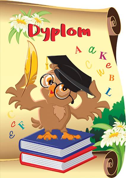 DYPLOM SKŁADANY SOWA NAPISY GP