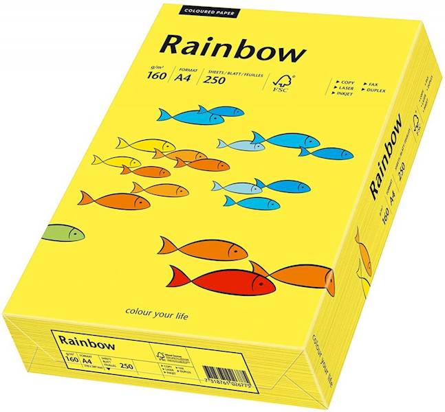 PAPIER A4 RAINBOW 160G C. ŻÓŁTY 18