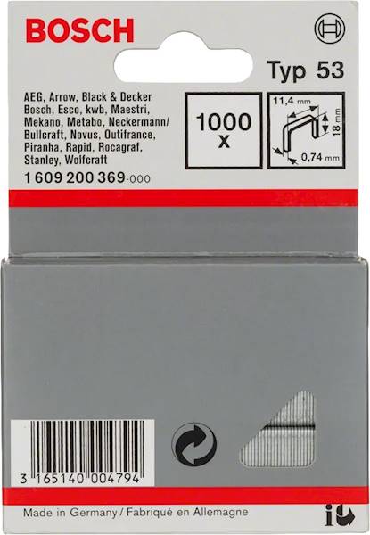 ZSZYWKI BOSCH TYP53 18MM 1000PC