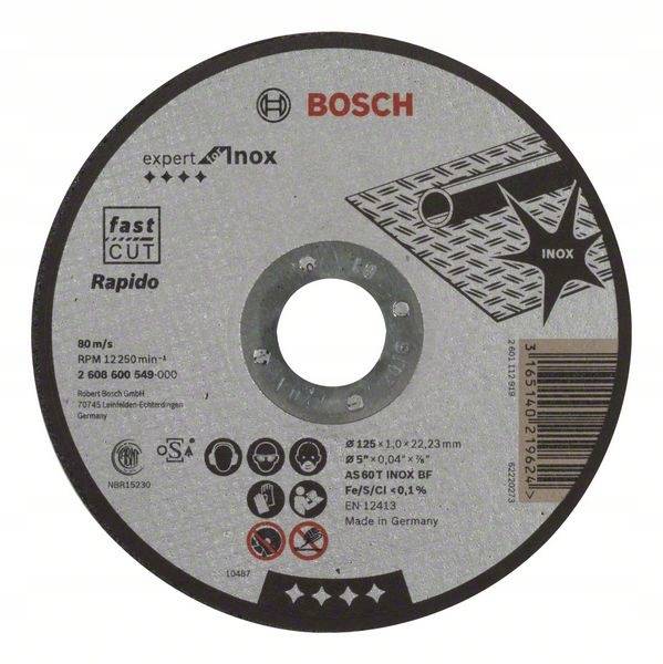 TARCZA DO CIĘCIA BOSCH 125x1,0x22,2 INOX