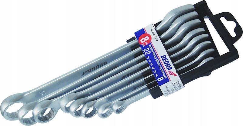 ZESTAW KLUCZY PŁASKO-OCZKOWYCH 8PC 8-22mm