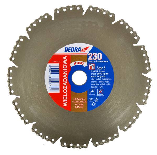 TARCZA DIAM.230X22,2mm STAL, PLASTYK , DREWNO