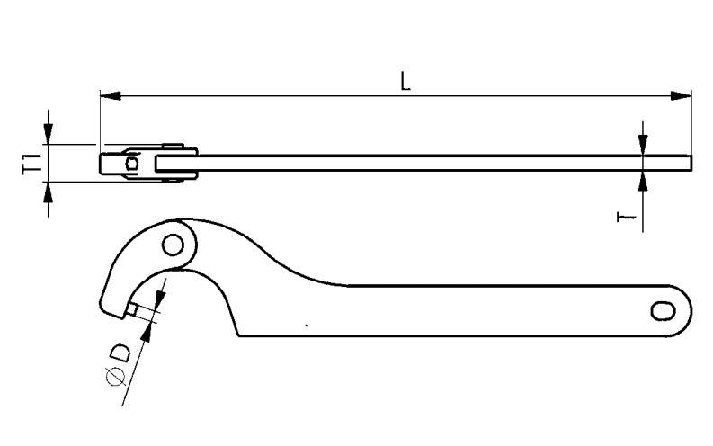 KLUCZ HAKOWY Z CZOPEM 40-42MM DIN1810B AMF