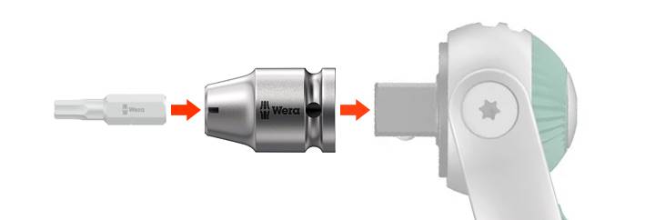 Adapter z 1/2" do bitów 1/4" WERA 780 C