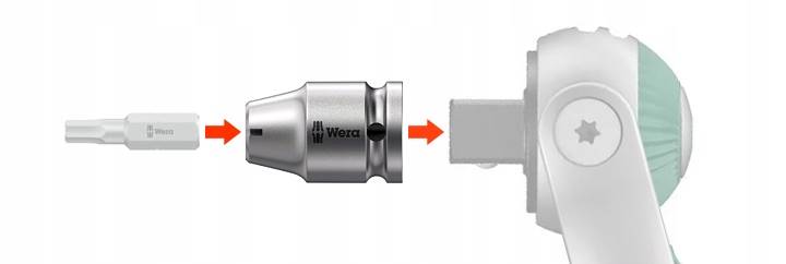 Adapter z 3/8" do bitów 1/4" WERA 780 B