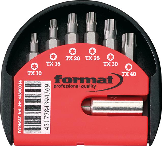 Zestaw 6x bitów TORX TX +uchwyt FORMAT