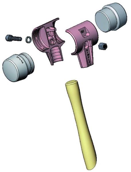Młotek brukarski nylon/nylon 50mm SIMPLEX HALDER 