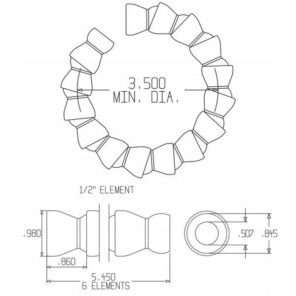 LOC-LINE Wąż segmentowy 1,5m do chłodziwa 1/2"