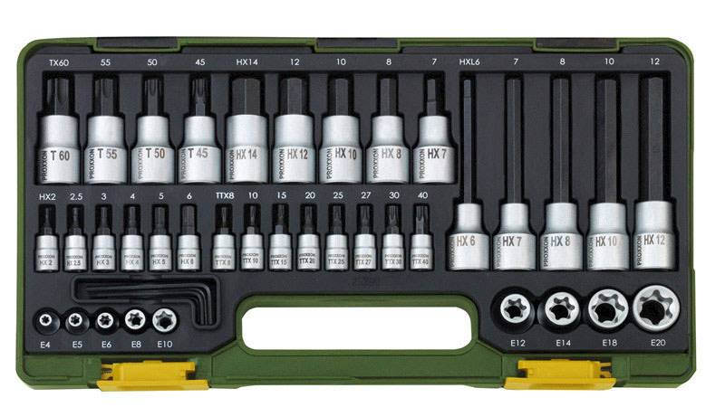 PROXXON 23290 Zestaw nasadek HX/TORX 1/2'' 1/4''