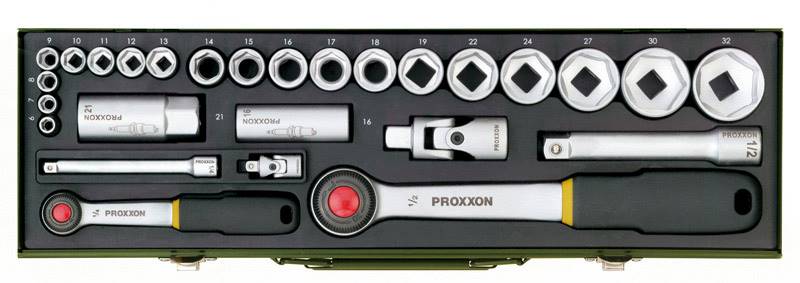 PROXXON 23020 Zestaw kluczy nasadowych 1/2'' 1/4''