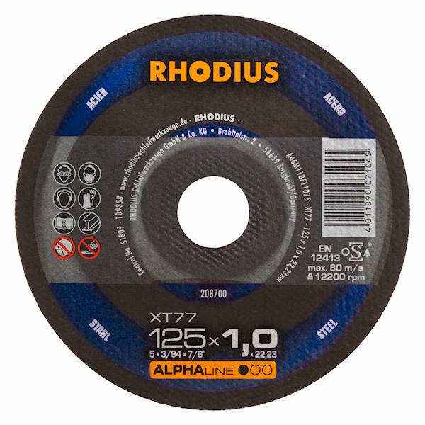 TARCZA 125x1,0x22,23 F41 XT77 ALPHA STAL RHODIUS