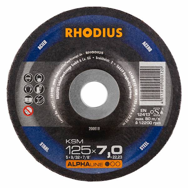 TARCZA 125x7,0x22,23 F27 KSM ALPHA STAL RHODIUS
