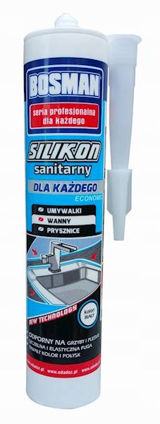 SILIKON SANITARNY BIAŁY BOSMAN 310ML OP.15