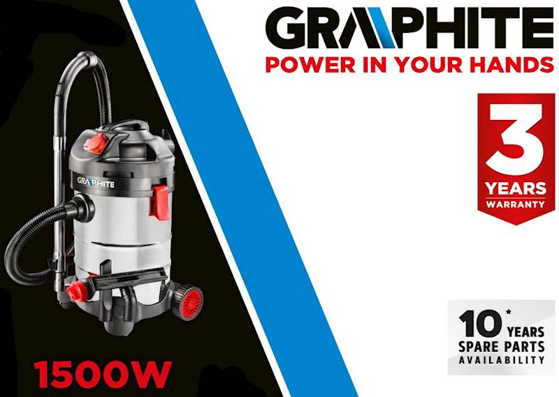 Odkurzacz warsztatowy 1500W 30l GRAPHITE