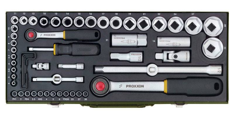 PROXXON 23040 Zestaw kluczy nasadowych 1/2'' 1/4''