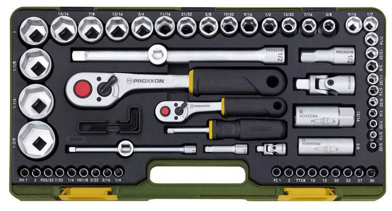 PROXXON 23294 Zestaw kluczy CALOWYCH 1/2'' 1/4''