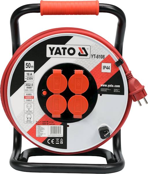 PRZEDŁUŻACZ BĘBNOWY 50m 3X2,5mm YT-8108 YATO