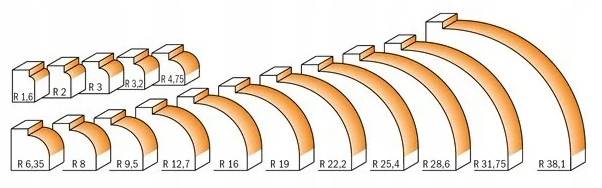 CMT Frez wklęsły HM D=16,7 R=2 S=8 z łozyskiem