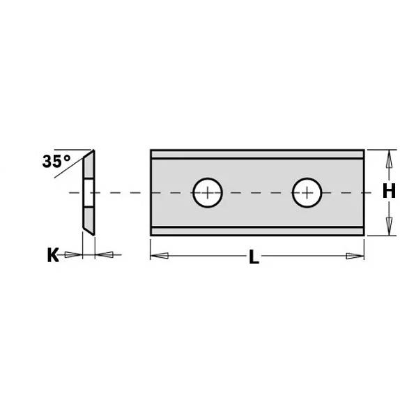 Płytka HM 50x12x1,5mm HC05 35° 2 otwory=26mm