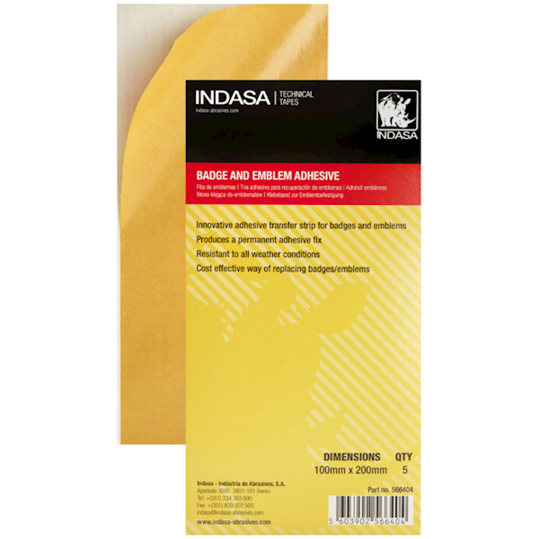 INDASA TAŚMA BADGE EMBLEMAT KLEJ 100X200MM 5SZT.
