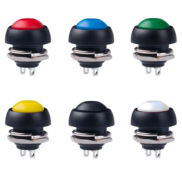 PRZYCISK NACISKOWY MONOSTABILNY OKRĄGŁY ZIELONY 230V PBS-33B