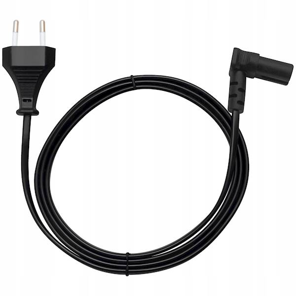 KABEL ZASILAJĄCY KĄTOWY ÓSEMKA 1,8m 2x0,5mm RADIO DO TV SAMSUNG LG