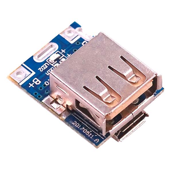 ŁADOWARKA OGNIW Li-ION Z PRZETWORNICĄ STEP UP 3,7-5,5V/5V 1A MICRO USB USB PODWYŻSZAJĄCA 134N3P ARDUINO