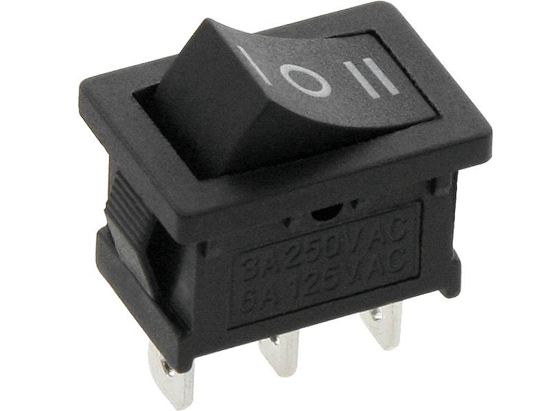 PRZEŁĄCZNIK 230V ON-OFF-ON MK1012C CZARNY BISTABILNY