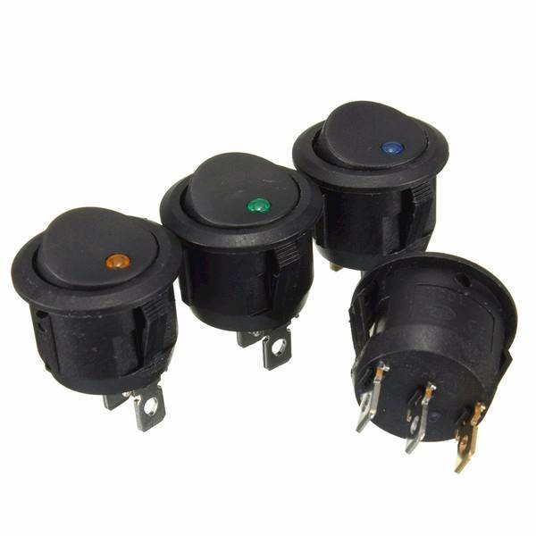 PRZEŁĄCZNIK ZÓŁTY KOŁYSKOWY 12V 20A LED