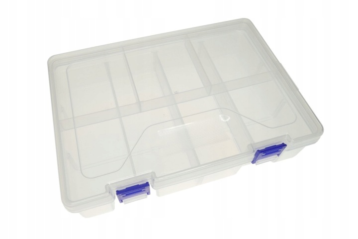 ORGANIZER 8 PRZEGRODEK PLASTIKOWY BOX 225x155x58mm POJEMNIK NA DROBIAZGI