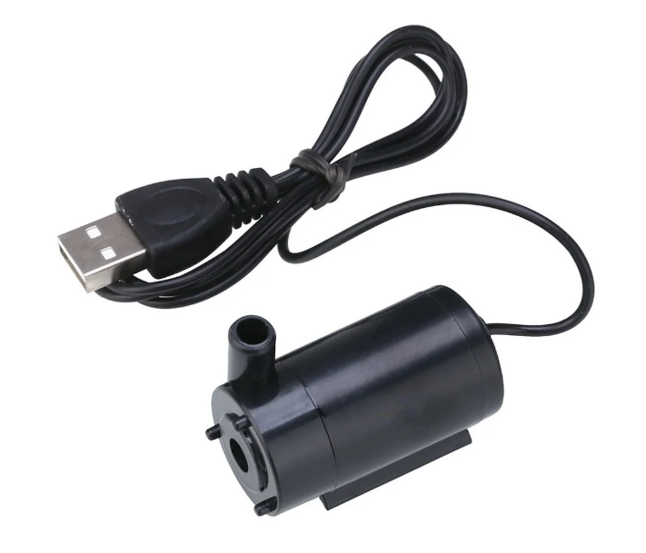 MINI POMPA DO WODY 5V DC 100l/h POZIOMA CZARNA USB