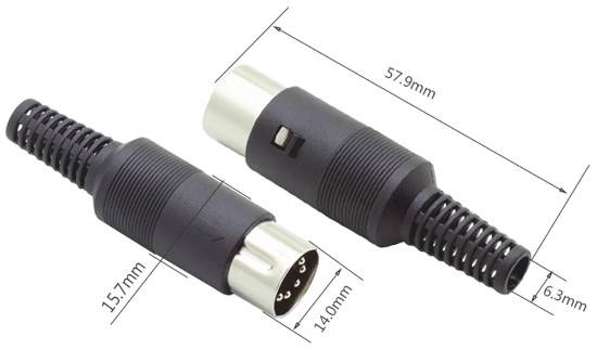 WTYK DIN-5 STEREO LUTOWANY 5 PINÓW 