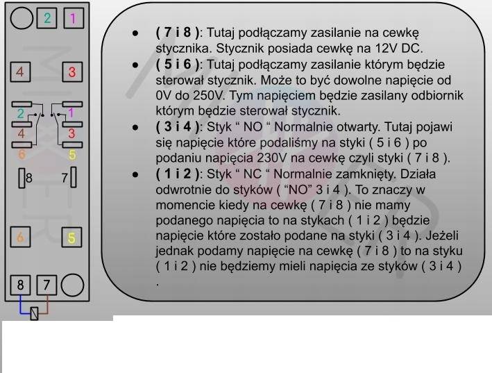STYCZNIK PRZEKAŹNIK 12V DC Z PODSTAWKĄ 2X5A 1X10A / LY2NJ 12V DC