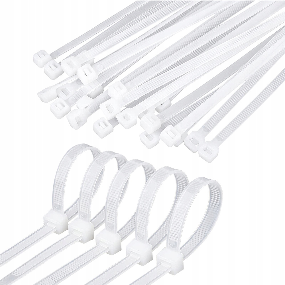 OPASKI ZACISKOWE KABLOWE 3mm x 100 TRYTKI TRYTYTKI 1000 SZTUK BIAŁE
